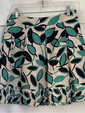 Print Skirt in Black and Green